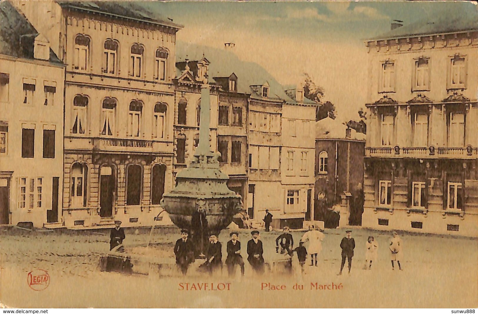 Stavelot - Place Du Marché (animée, Colorisée, Légia, 1920) - Stavelot