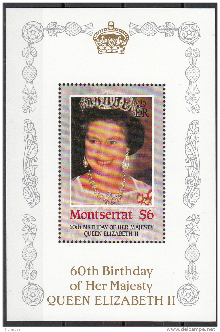 603 Montserrat 1986 60th Birthday Of Her Majesty Queen Elizabeth II Sheet Nuovo MNH - Montserrat