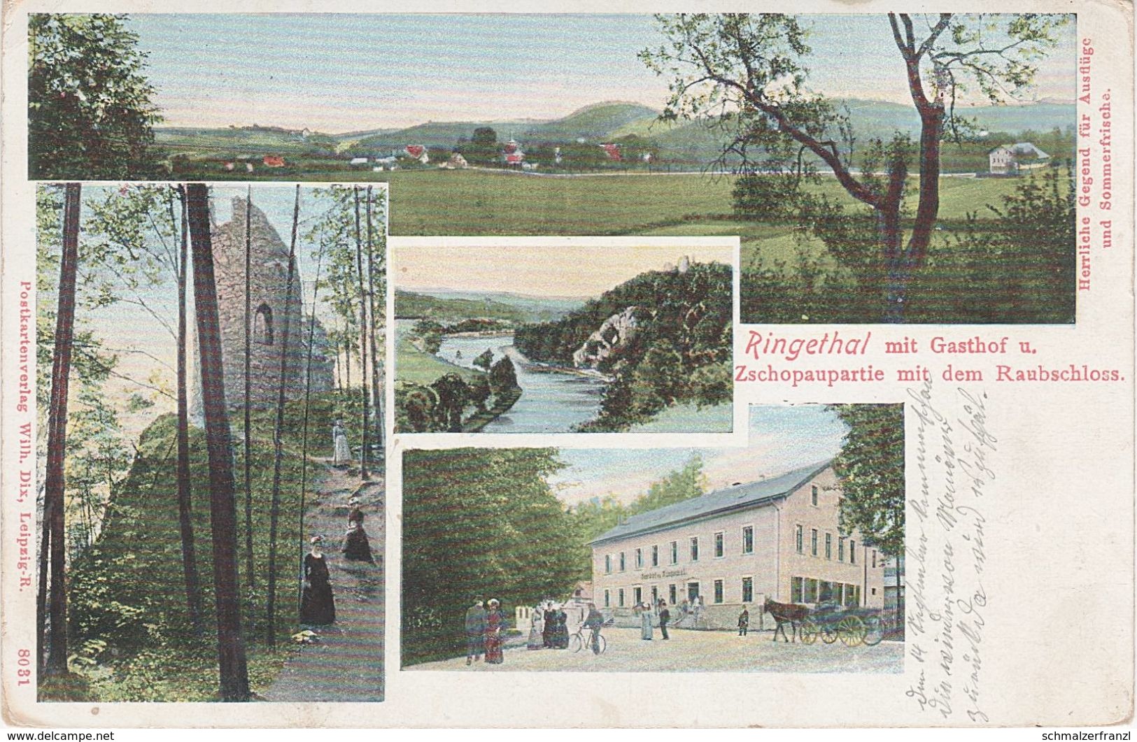 Litho AK Ringethal Gasthof Raubschloss Zschopau Bei Mittweida Weinsdorf Weissthal Kockisch Lauenhain Rossau Hermsdorf - Mittweida