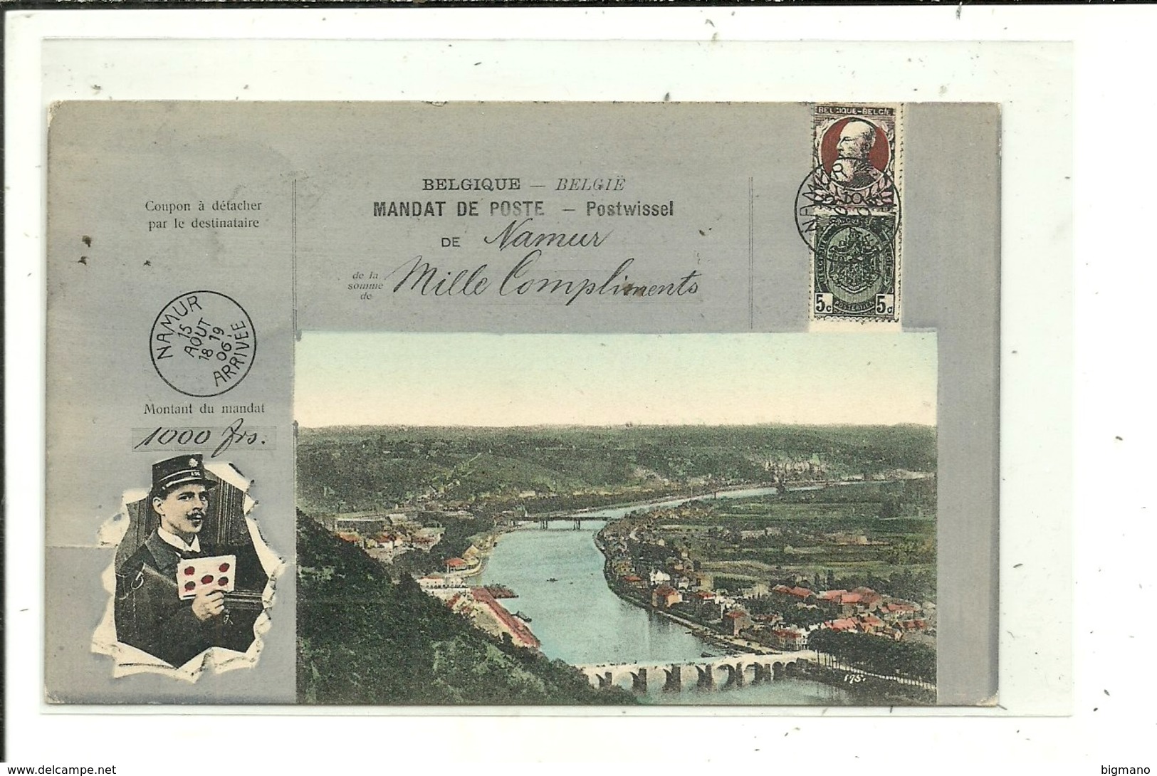 Namur ( Carte Mandat Poste ) Beau Cachet Postal - Namur