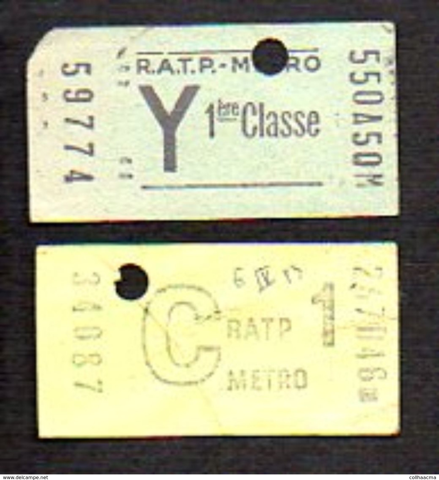 Ticket Ou Billet De Métro RATP 1ére Classe (2) - Europe