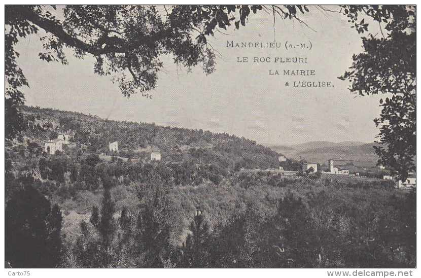 Mandelieu 06 - Le Roc Fleuri - Mairie Et Eglise - Photo Van Urkel - Imprimerie Imbert Grasse - Autres & Non Classés