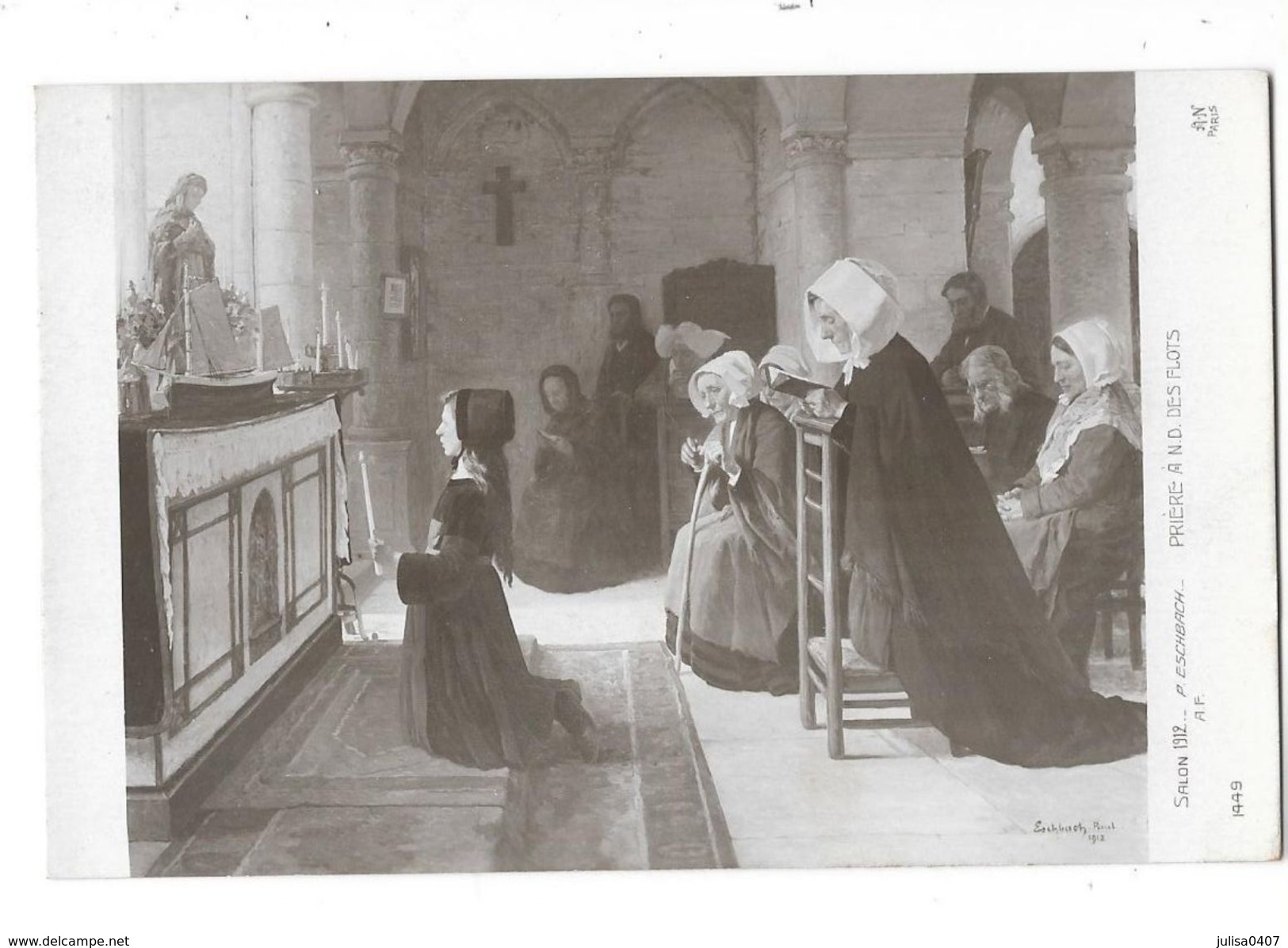 SAINTE ADRESSE (76) ? Prière à Notre Dame Des Flots Par Eschbach Salon De 1912 - Sainte Adresse