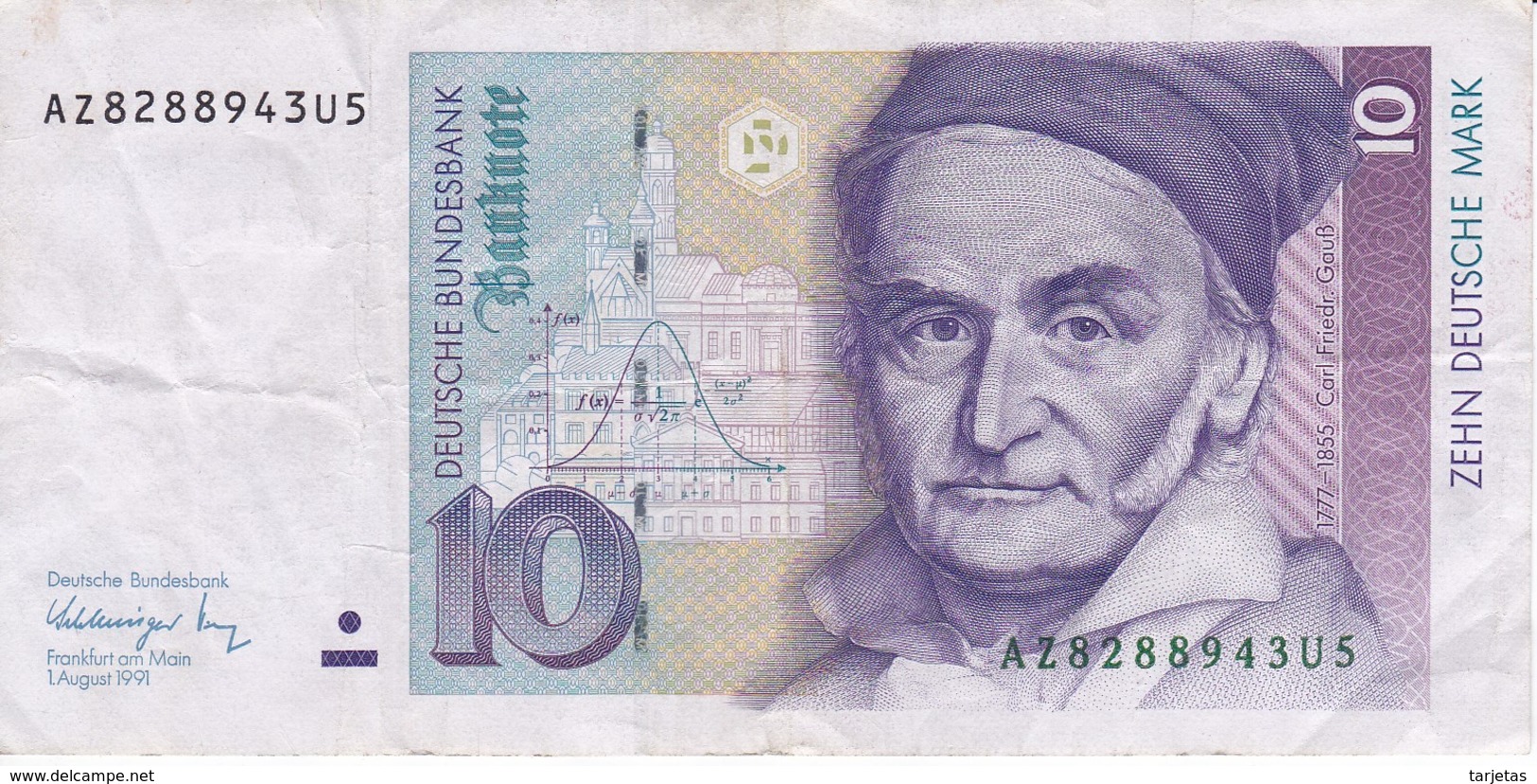 BILLETE DE ALEMANIA DE 10 MARCK DEL AÑO 1991   (BANKNOTE) - 10 Deutsche Mark