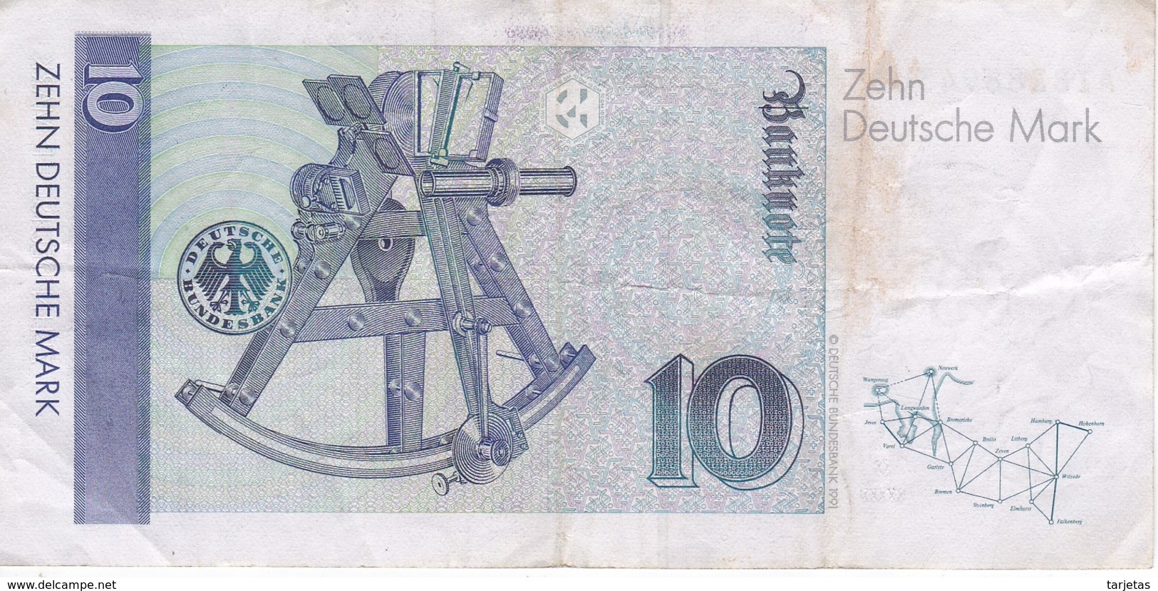 BILLETE DE ALEMANIA DE 10 MARCK DEL AÑO 1991   (BANKNOTE) - 10 Deutsche Mark