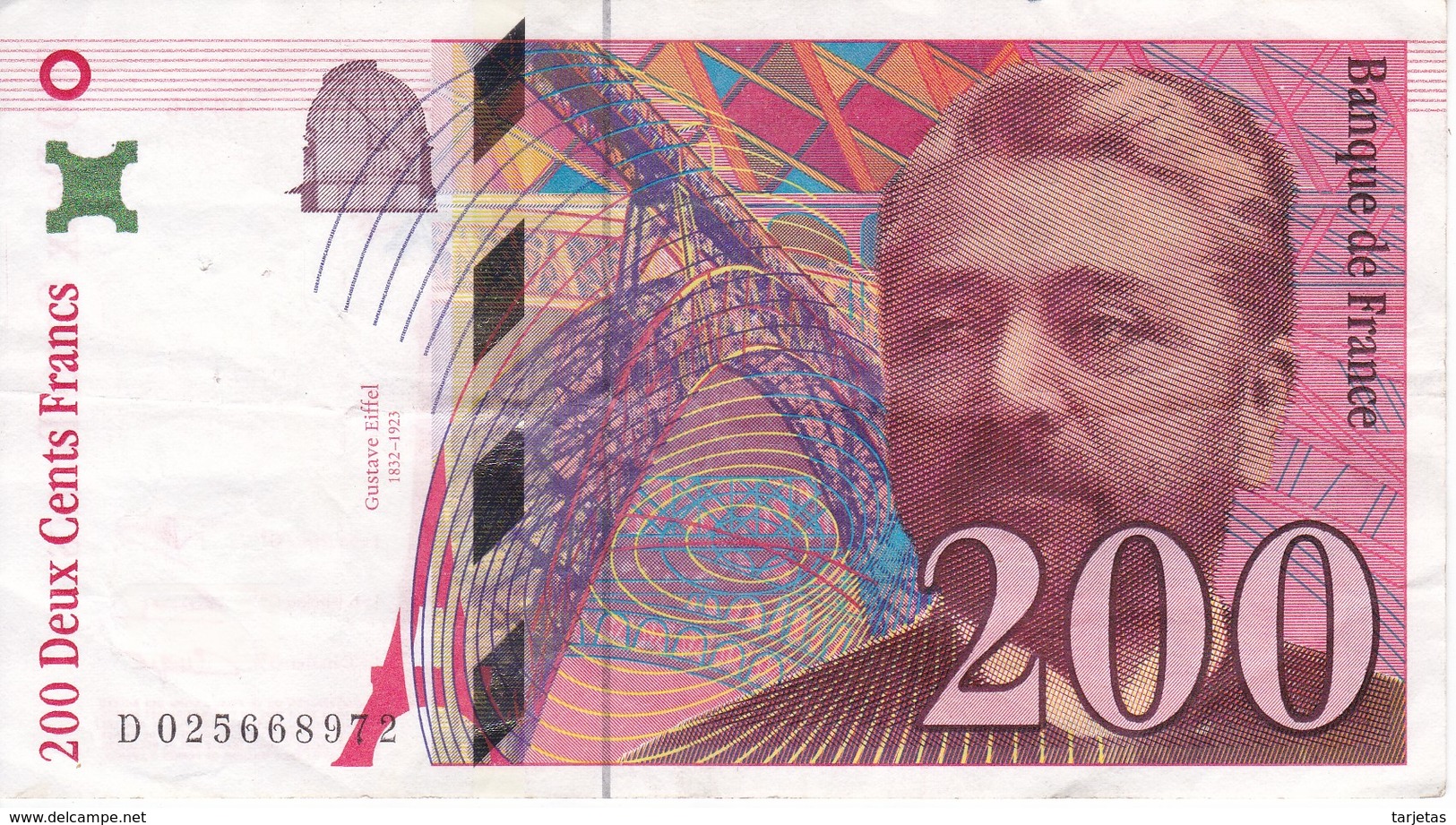 BILLETE DE FRANCIA DE 200 FRANCOS DEL AÑO 1996 DE EIFFEL  (BANKNOTE) - 200 F 1995-1999 ''Eiffel''