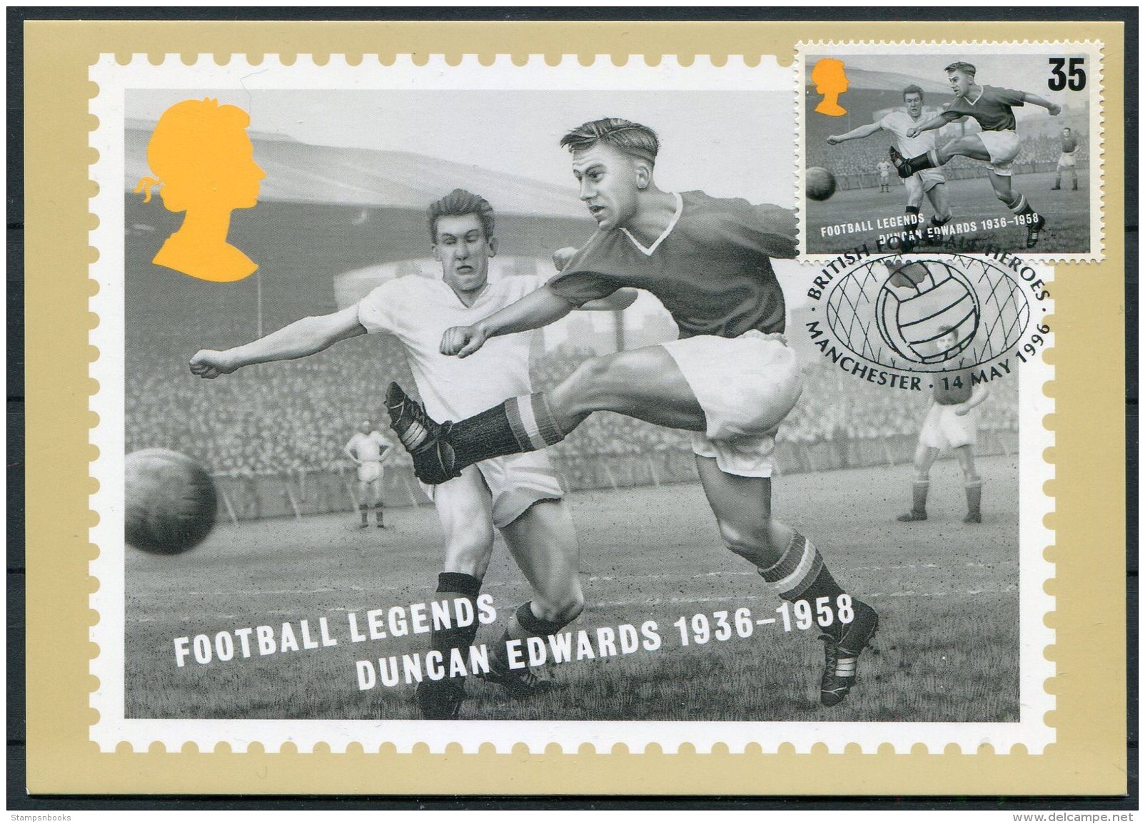 1996 GB Football Maxicard. Duncan Edwards. Manchester United - Covers & Documents