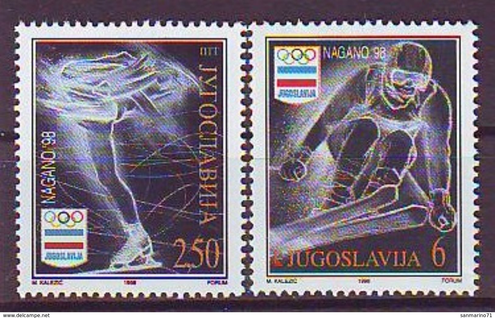 YUGOSLAVIA 2847-2848,unused,olimpic Sport - Invierno 1998: Nagano