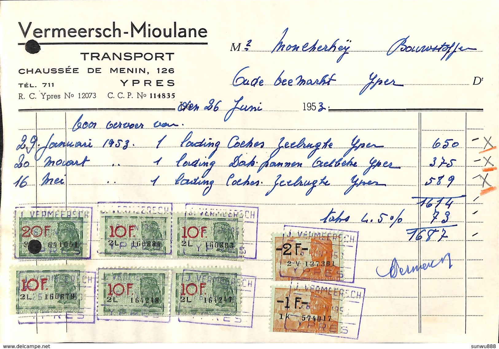 Transport Vermeersch-Mioulane, Yper, 1953 - 1950 - ...