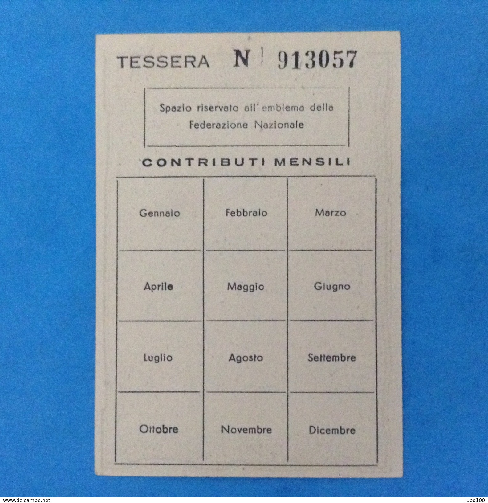 TESSERA ANNO 1947 CONFEDERAZIONE GENERALE ITALIANA DEL LAVORO CAMERA CONFEDERALE DEL LAVORO PROVINCIA DI GENOVA - Documentos Históricos