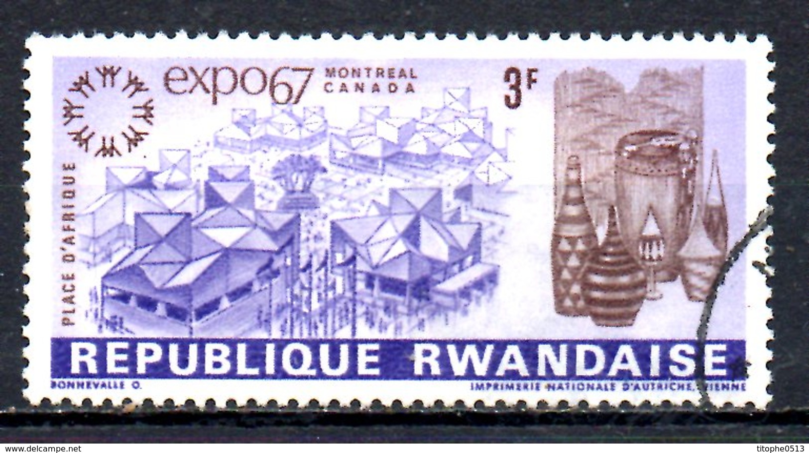 RWANDA. N°223 Oblitéré De 1967. Expo'67. - 1967 – Montreal (Kanada)