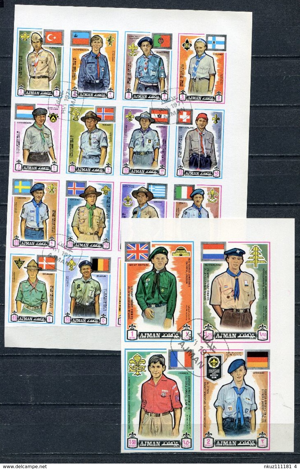 AJMAN 1971 Mi # 904 B - 923 B SCOUTS Set Of 20 Stamps CTO - Ajman