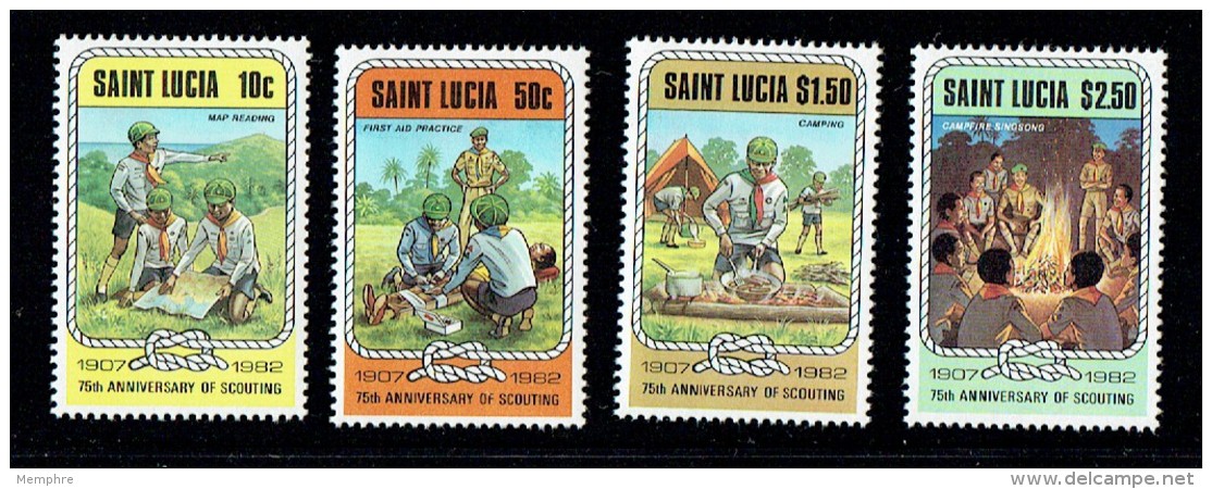 1982  75th Ann. Of Scouting  Complete Set UM** - St.Lucia (1979-...)