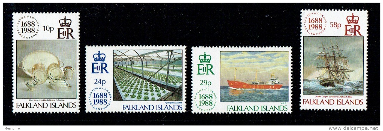 1988  LLoyd's Of London Centenary  Complete Set UM** - Falkland Islands