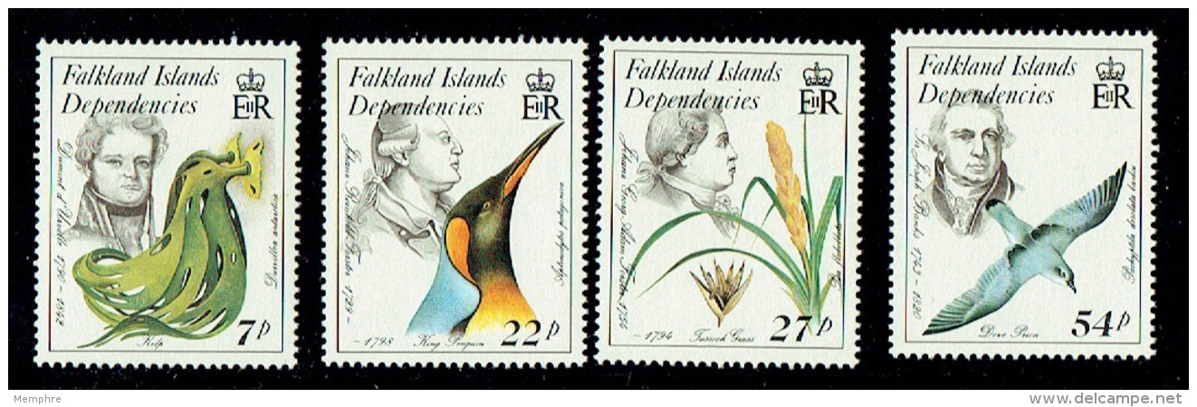 1985  Naturalists And Endangered Species: Dolphin,   Kelp, Petrel, Bird  Complete Set UM** - Falkland Islands