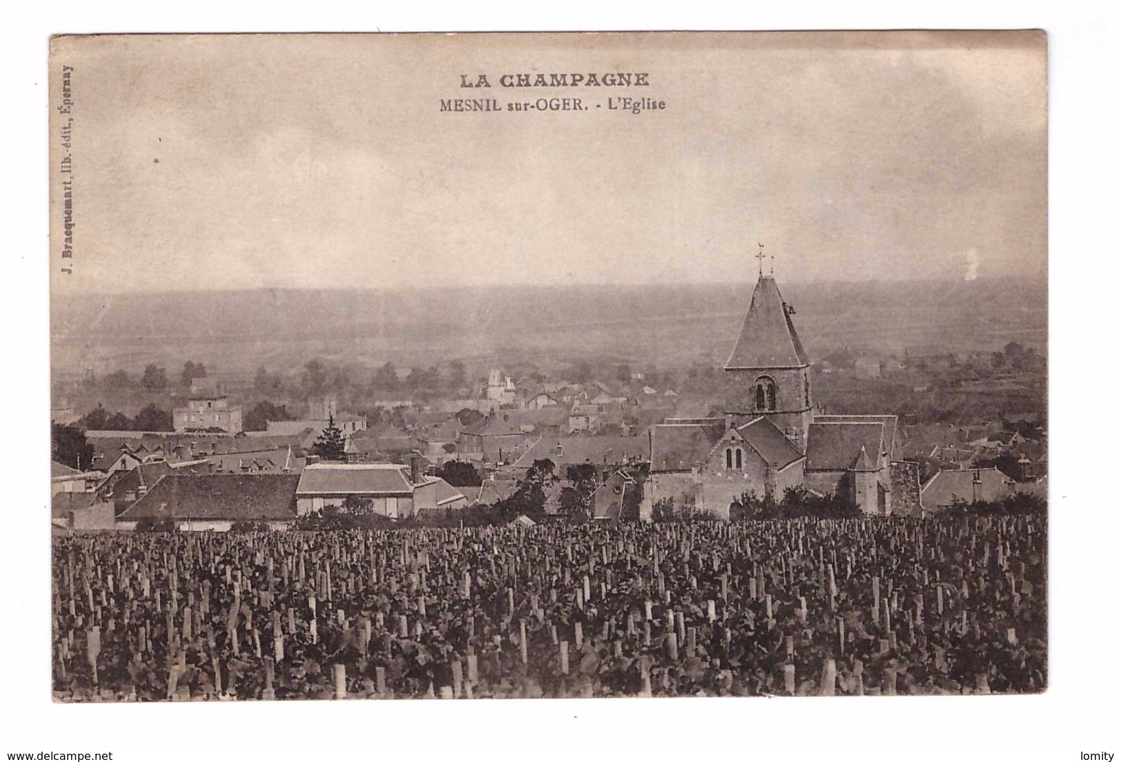 51 Mesnil Sur Oger Eglise Cpa La Champagne Vigne - Autres & Non Classés