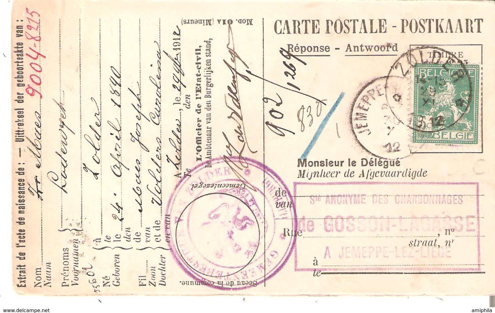 TP. N° 110 DEPÔT-RELAIS De ZOLDER Du 29/11/12 S/Carte Caisse De Retraite. TB. - Postmarks With Stars