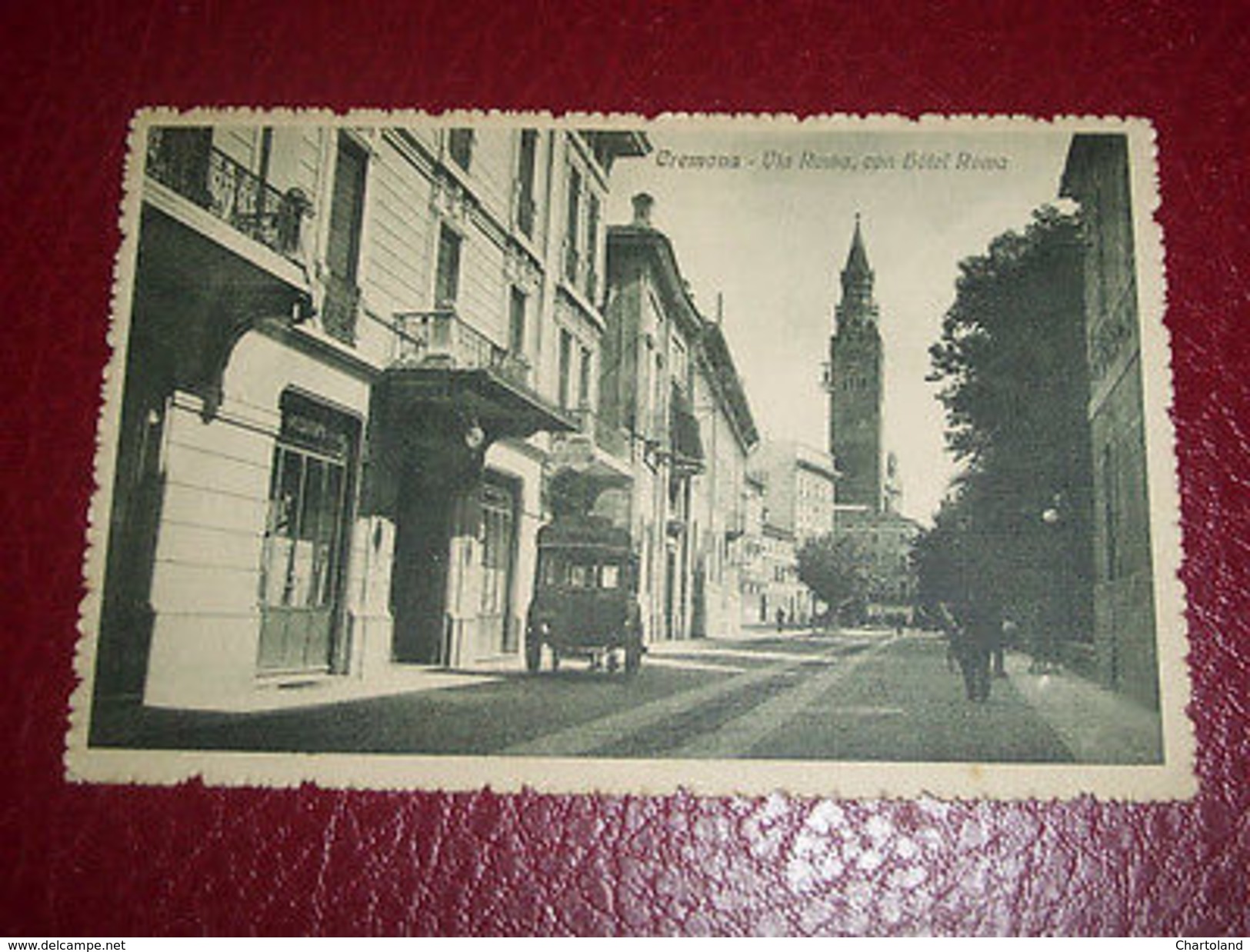 Cartolina Cremona - Via Roma Con Hotel Roma 1920 Ca - Cremona