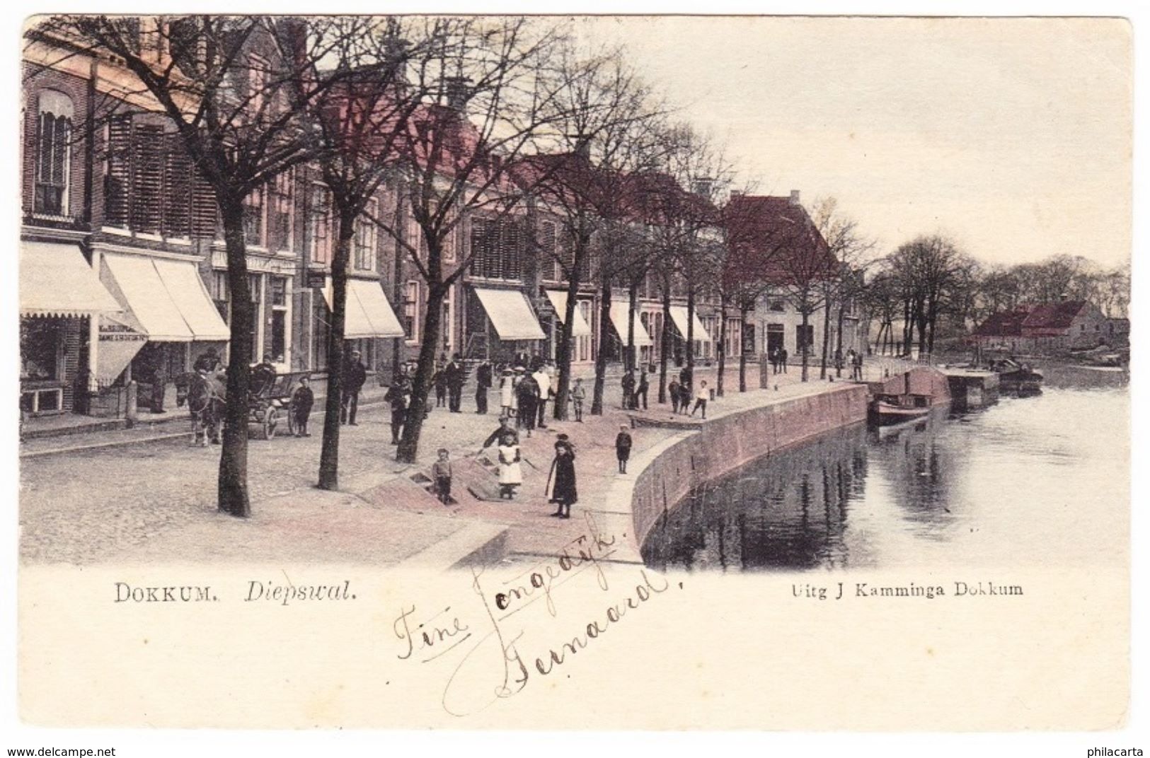 Dokkum - Diepswal Met Veel Volk - 1905 - Dokkum