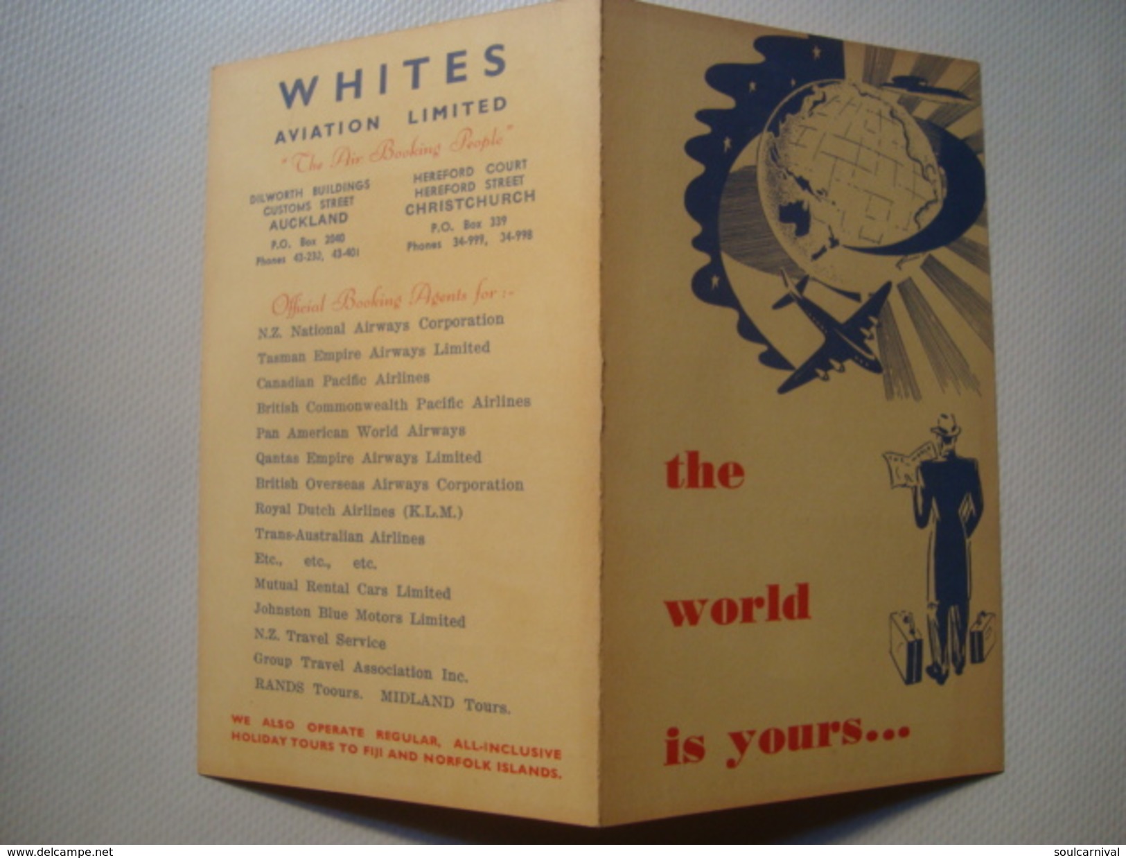 WHITES AVIATION LIMITED. THE WORLD IS YOURS. BI-FOLD. - Advertenties