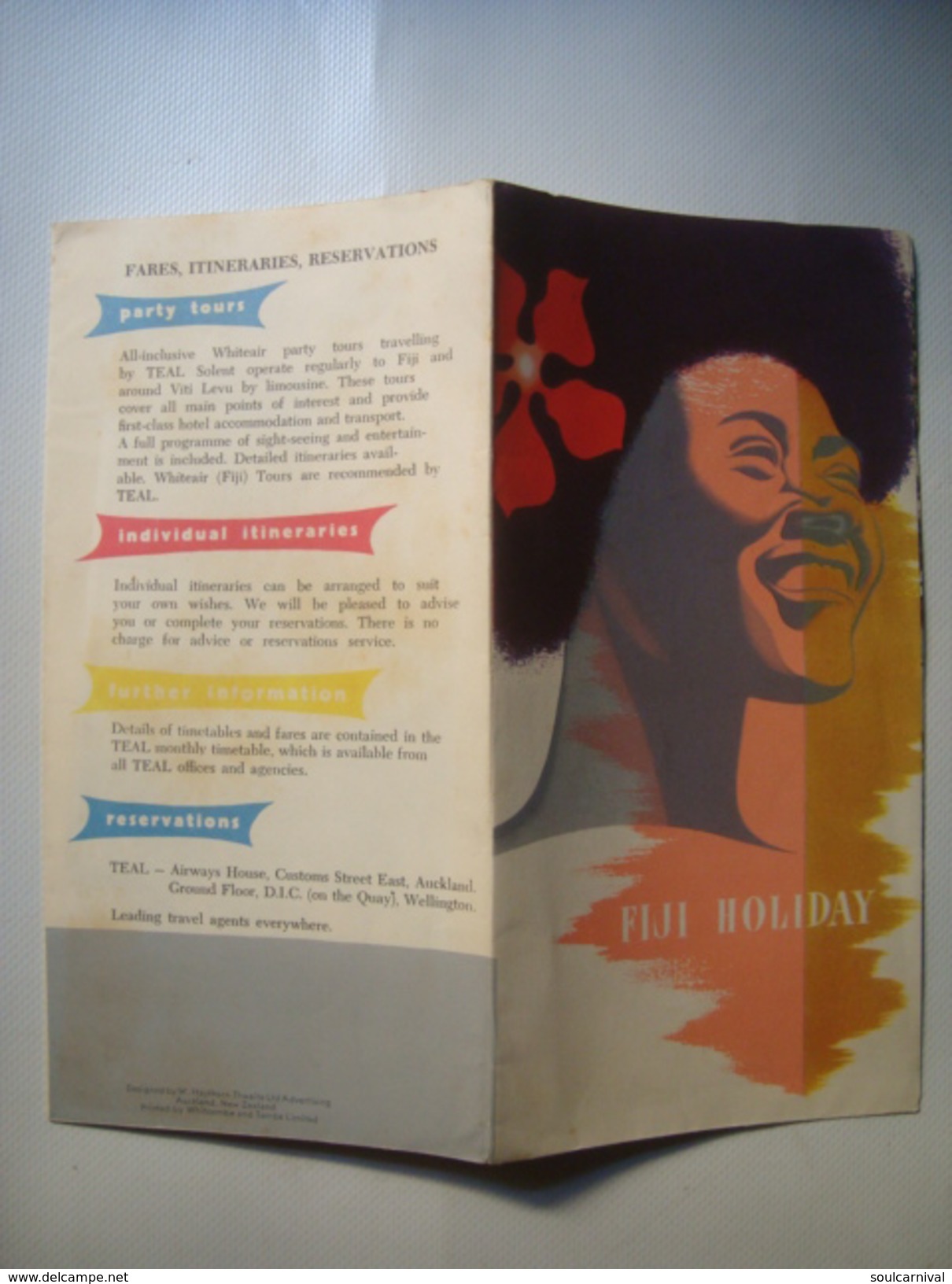 TEAL. TASMAN EMPIRE AIRWAYS LIMITED. FIJI HOLIDAY - AUSTRALIA, 1950 APROX. 12 PAGES. COLOURED PHOTOS. - Advertenties