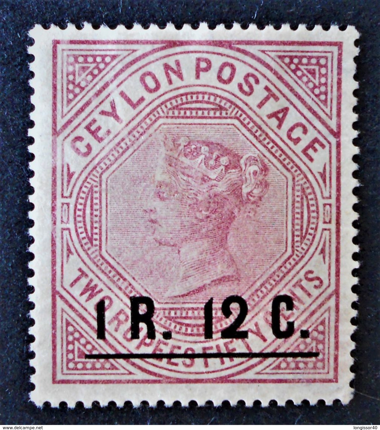 SURCHARGE 1885 - NEUF * - YT 106 - Ceylon (...-1947)