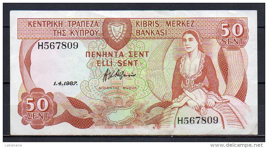 534-Chypre Billet De 50 Sent 1987 H567 - Chypre