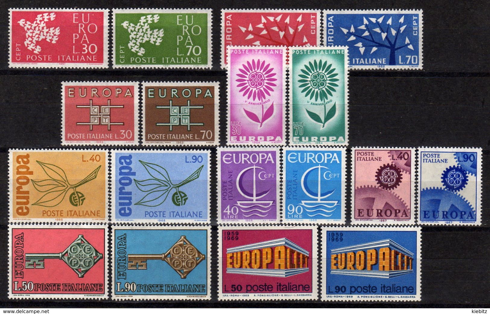 ITALIEN 1961 -1969 ** Europa CEPT - Alle Ausgaben MNH - Collections