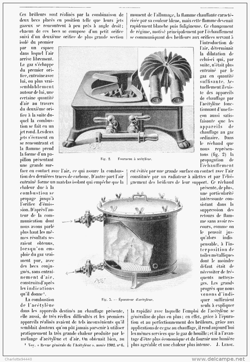 EPURATION Et COMBUSTION De L'ACETYLENE  1903 - Autres & Non Classés