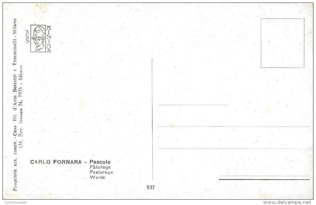 [DC10586] CPA - QUADRO - CARLO FORNARA - PASCOLO - PASTURAGE - Non Viaggiata - Old Postcard - Pittura & Quadri