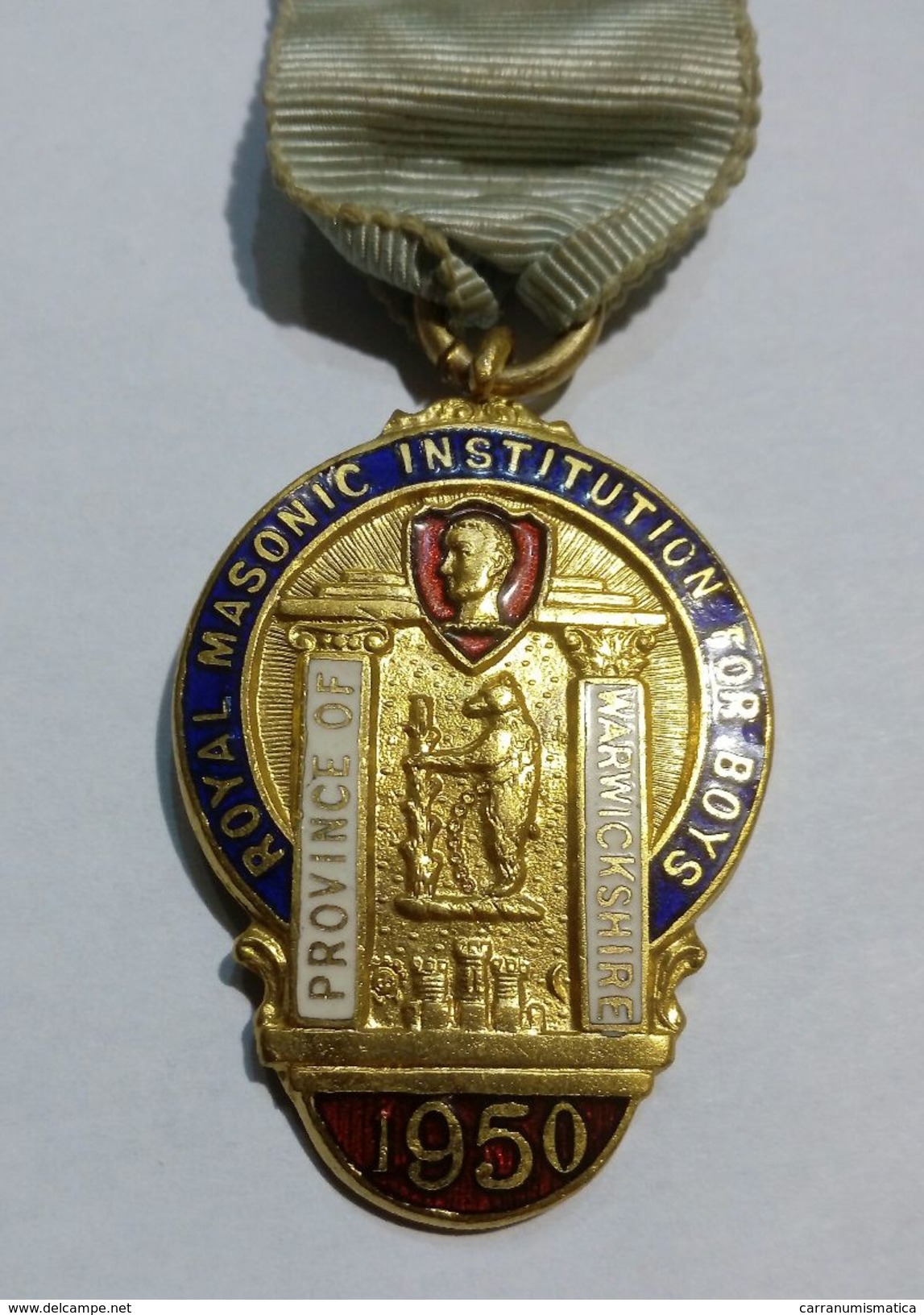 MEDAL - ROYAL MASONIC INSTITUTION For BOYS - STEWARD (1950) WARWICKSHIRE - Royal/Of Nobility