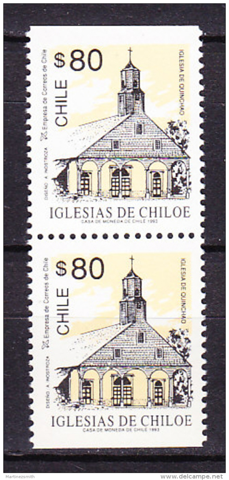 Chile - Chili 1993 Yvert 1170a, Definitve, Chilean Churches - MNH - Chile