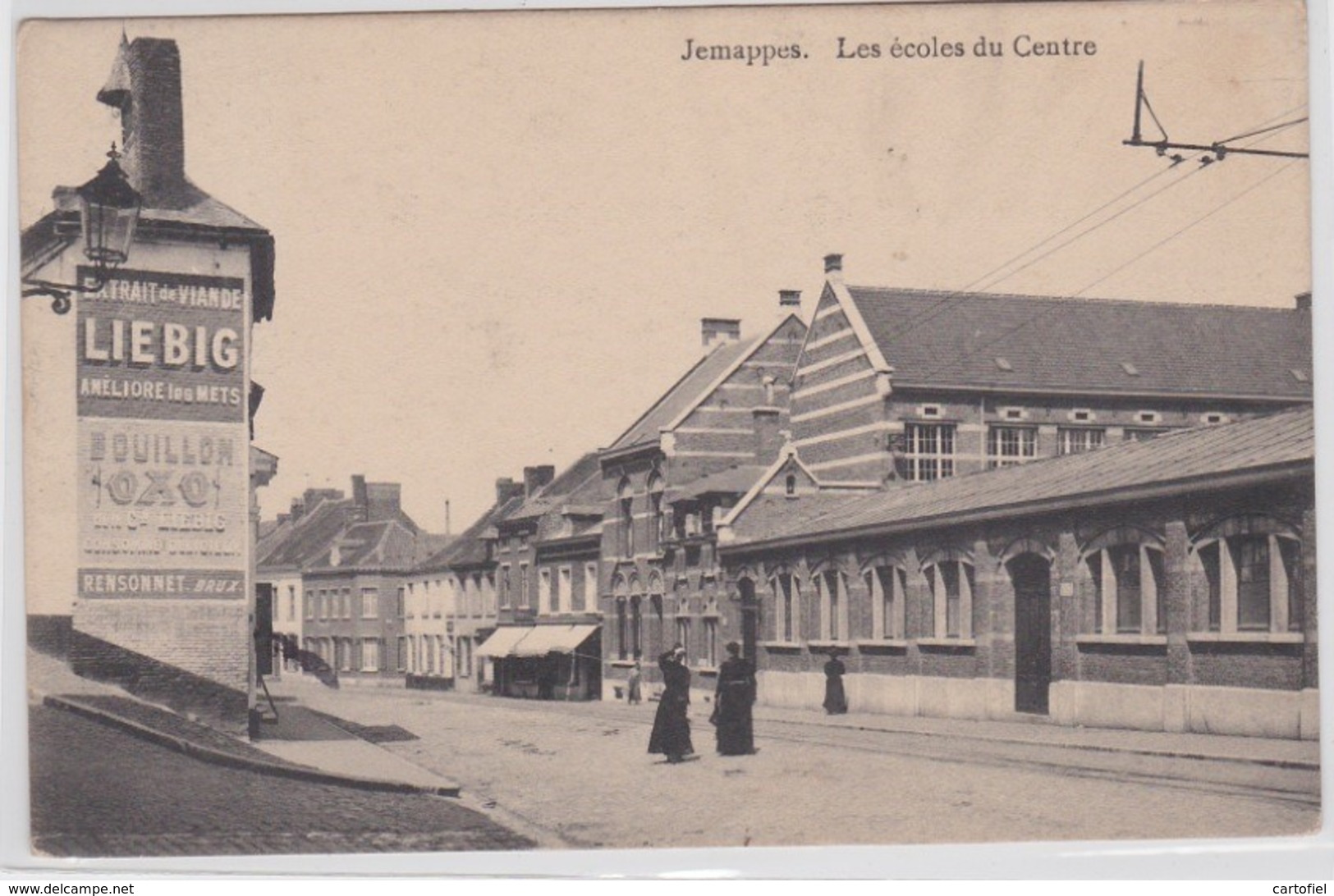 JEMAPPES-LES ECOLES DU CENTRE-PUBLICITE-LIEBIG-OXO-ENVOYEE-1913-VOYEZ LES 2 SCANS-TOP ! ! ! - Mons