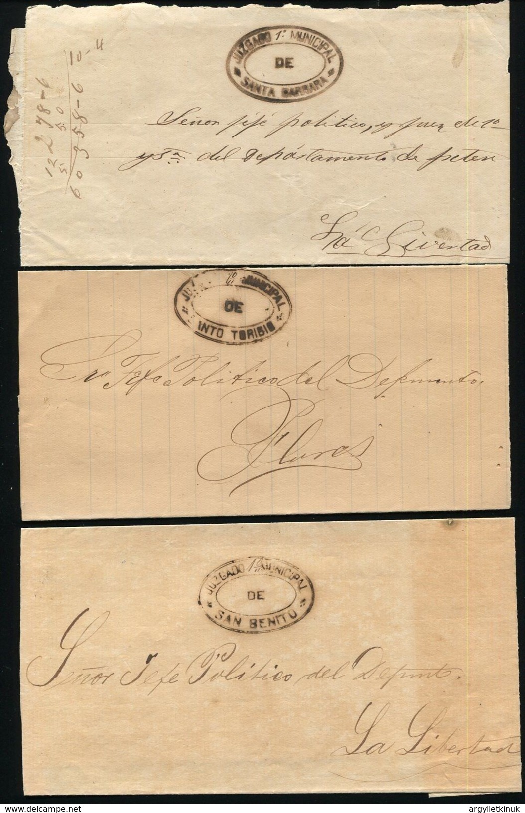 GUATEMALA PETEN MAYA OFFICIAL COURT WRAPPERS C1855 - Guatemala