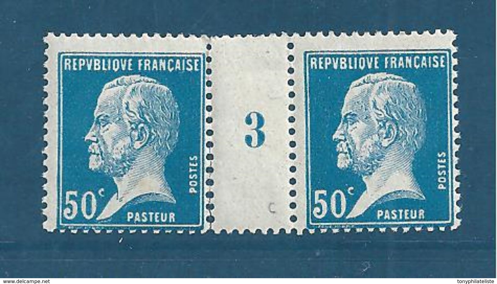 France Millésime  Type Pasteur 50ct Bleu   N°176  Neuf ** Cote 27&euro; - Millésimes