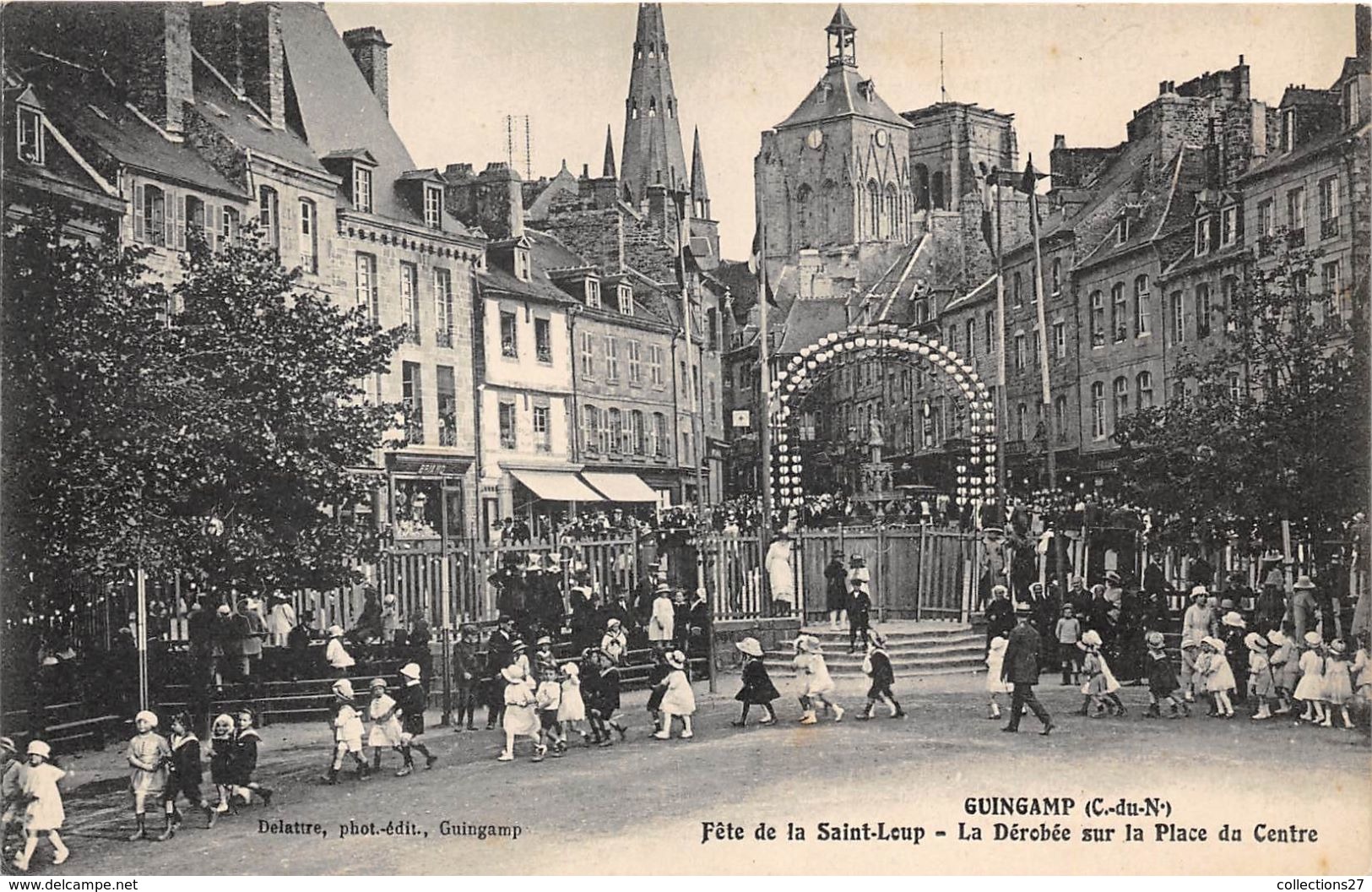 22-GUINGAMP- FÊTE DE LA SAINT-LOUP, LA DEROBEE SUR LA PLACE DU CENTRE - Guingamp