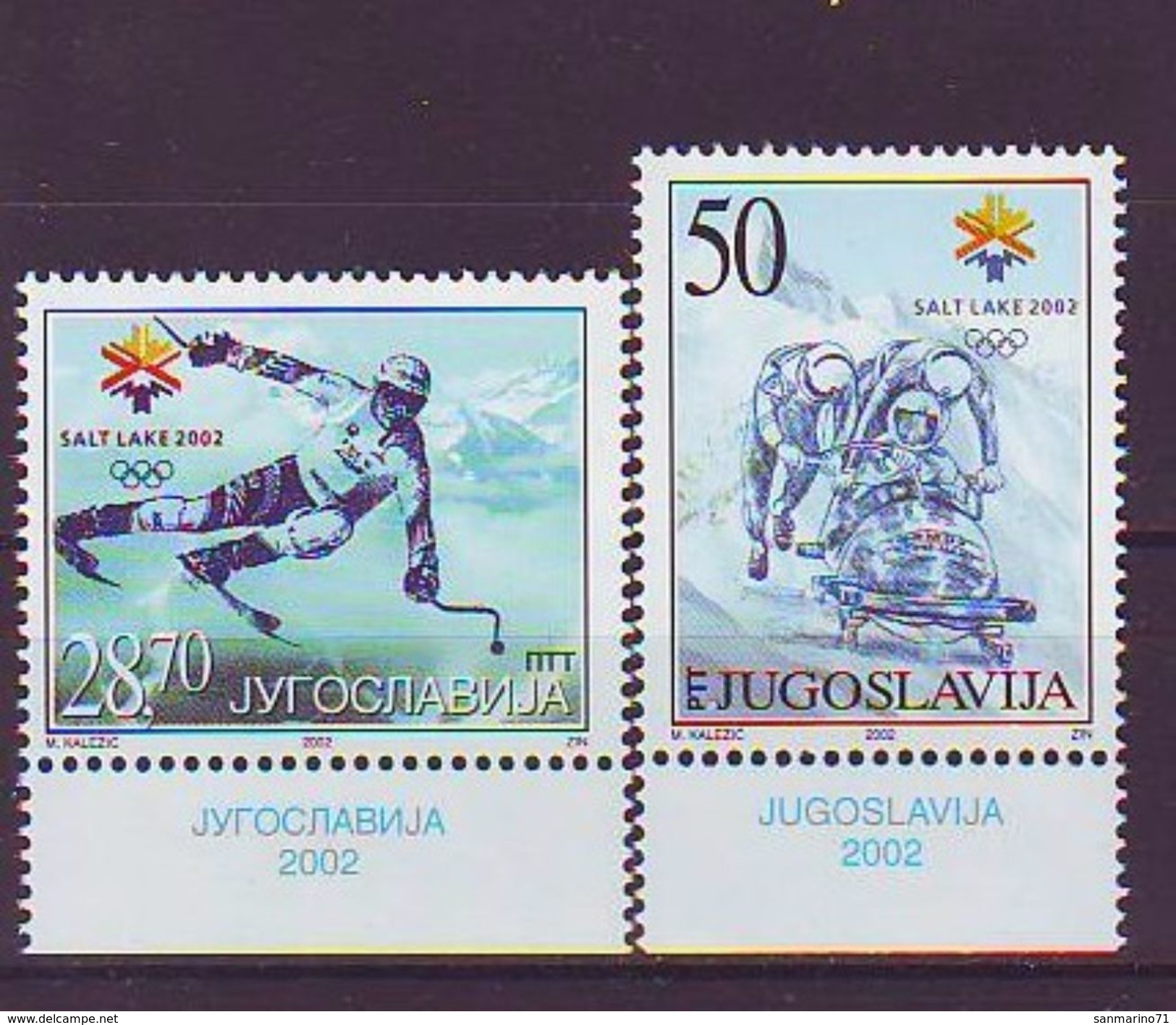 YUGOSLAVIA 3058-3059,unused,olimpic Sport - Hiver 2002: Salt Lake City