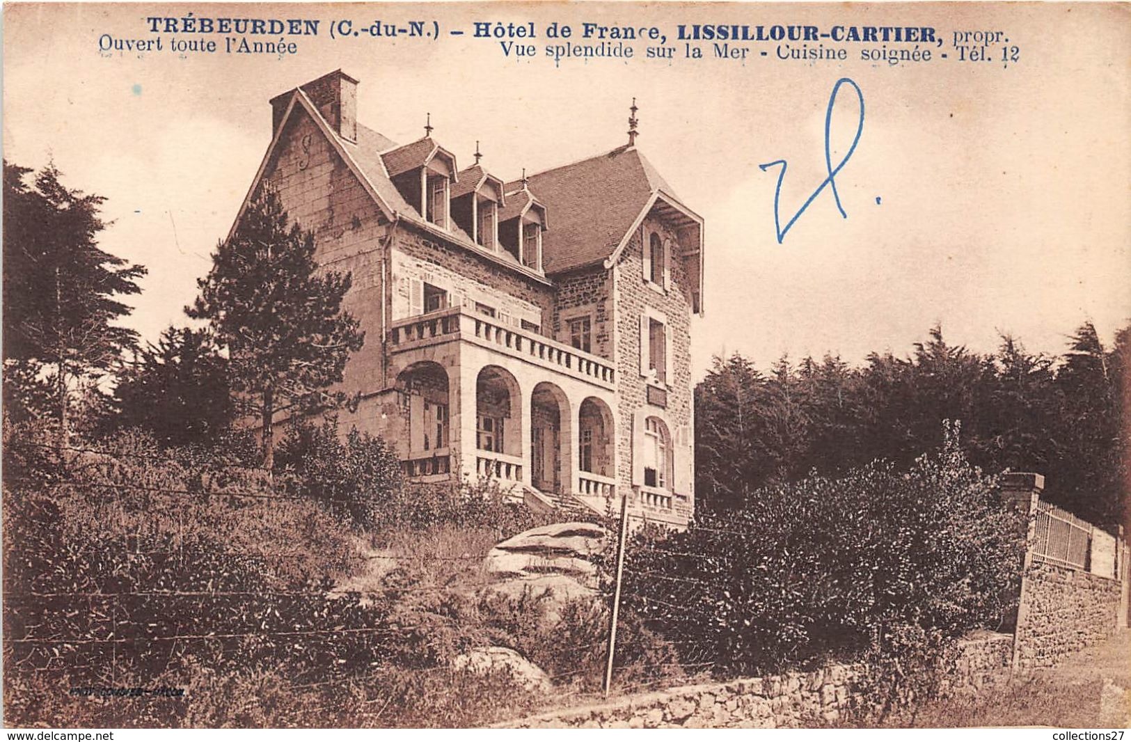 22-TREBEURDEN- HÔTEL DE FRANCE , LISSILLOUR-CARTIER - Trébeurden