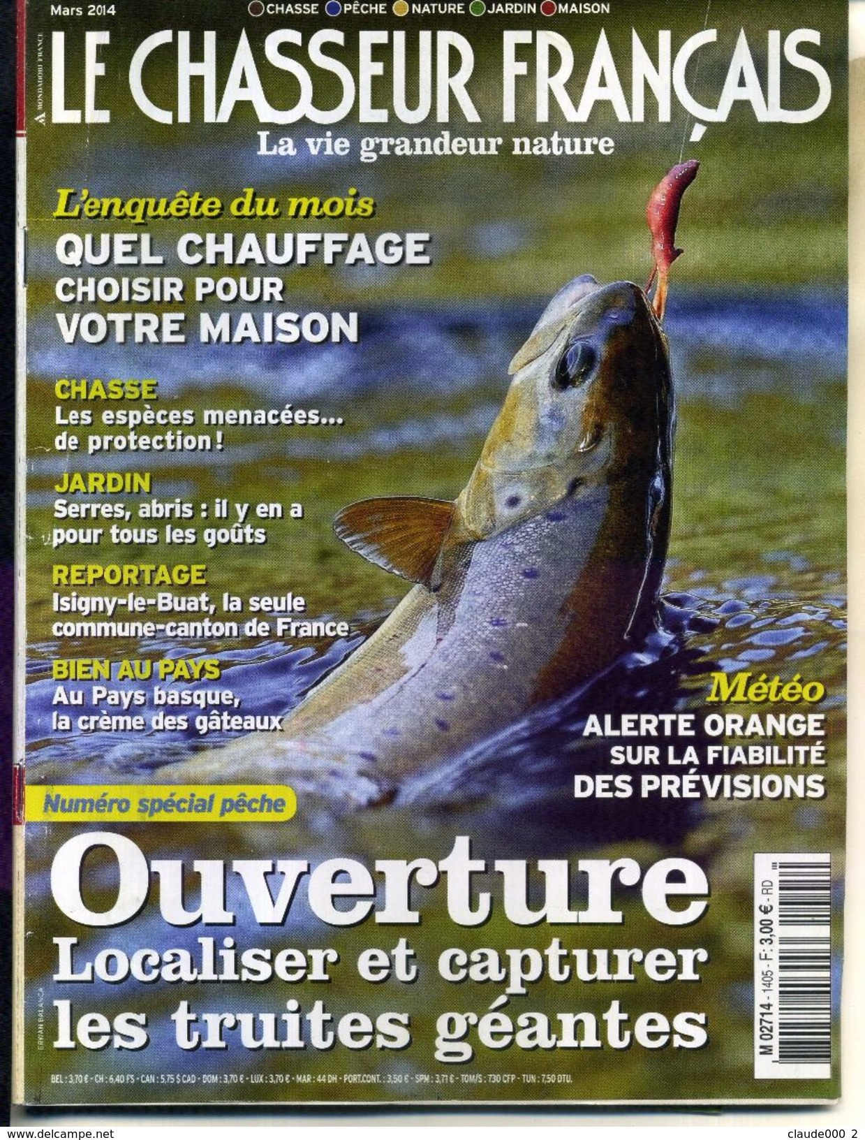 LE CHASSEUR FRANCAIS ANNEE COMPLETE 2014 Soit 12 Numéros - Chasse & Pêche