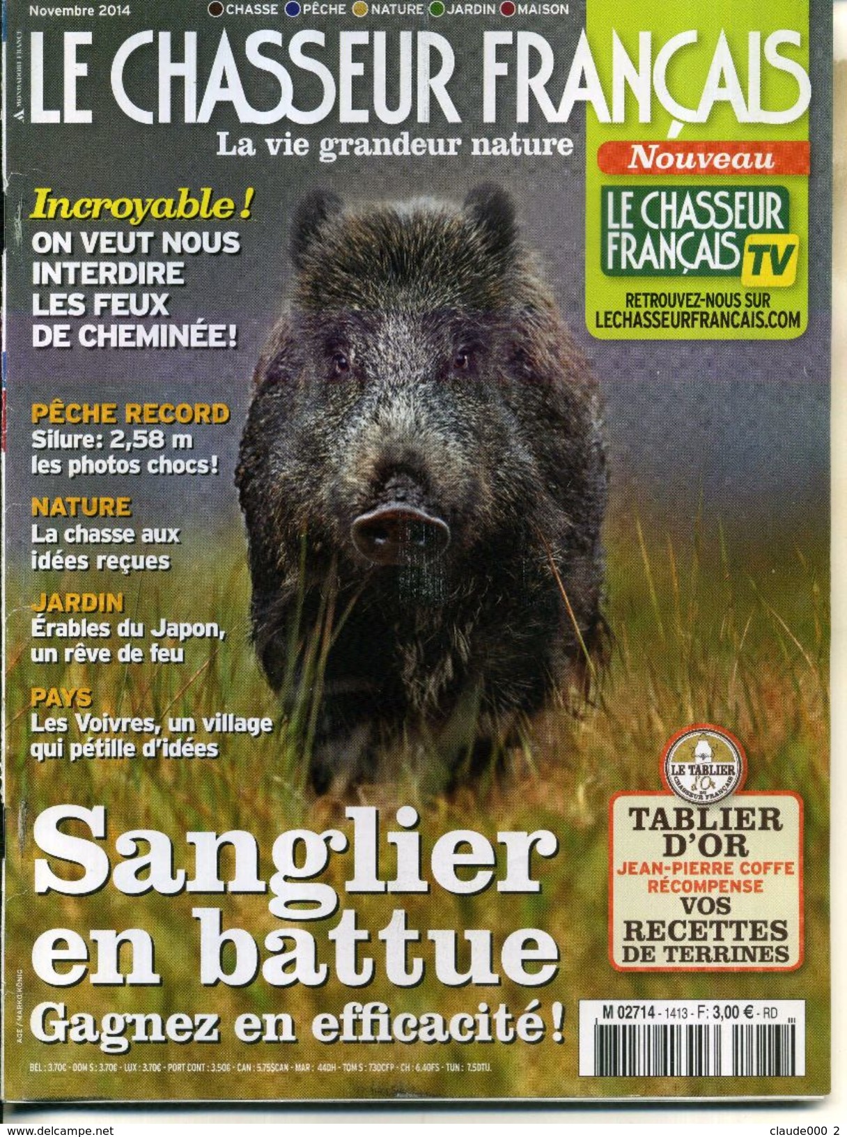 LE CHASSEUR FRANCAIS ANNEE COMPLETE 2014 soit 12 Numéros