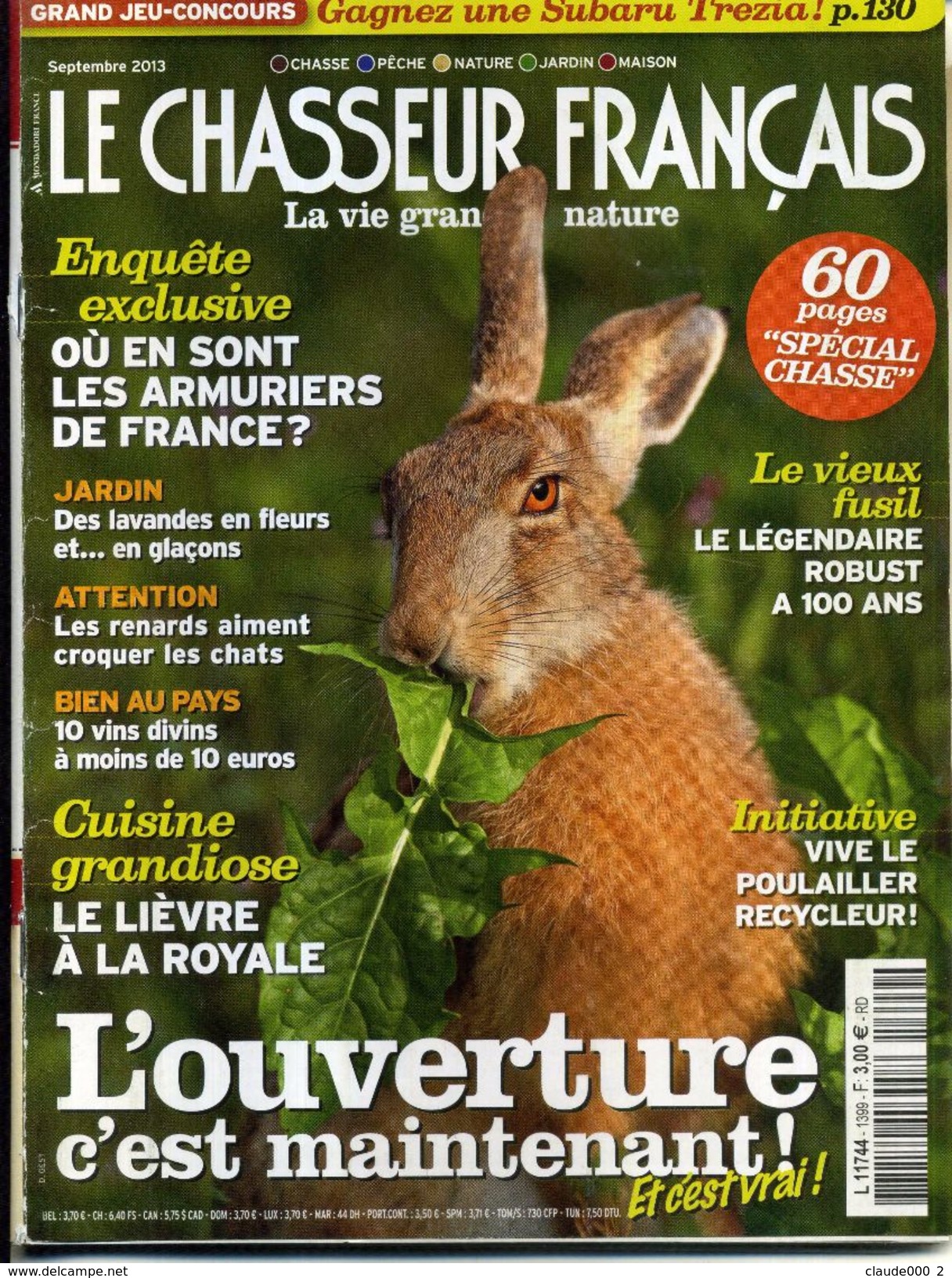 LE CHASSEUR FRANCAIS ANNEE COMPLETE 2013 soit 12 Numéros