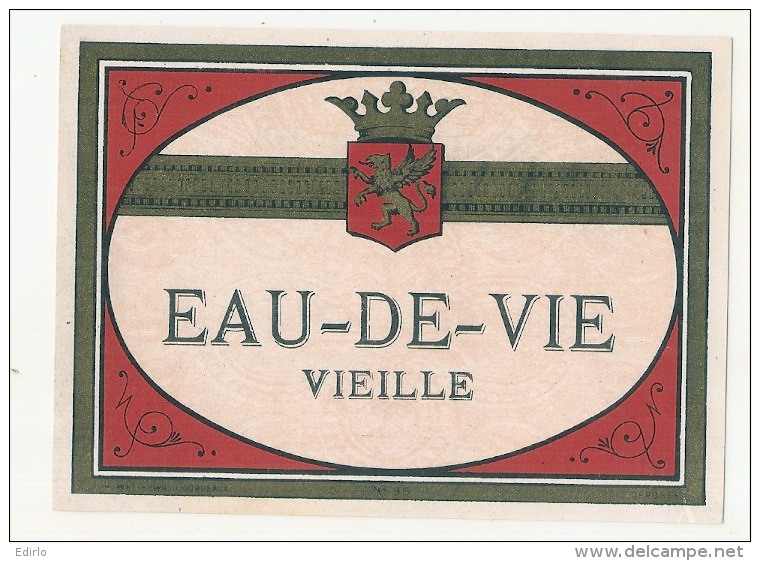 étiquette  - Eau De Vie Vieille    - Modele Imprimeur 96 (explication Dos) 4petits Clairs - - Whisky