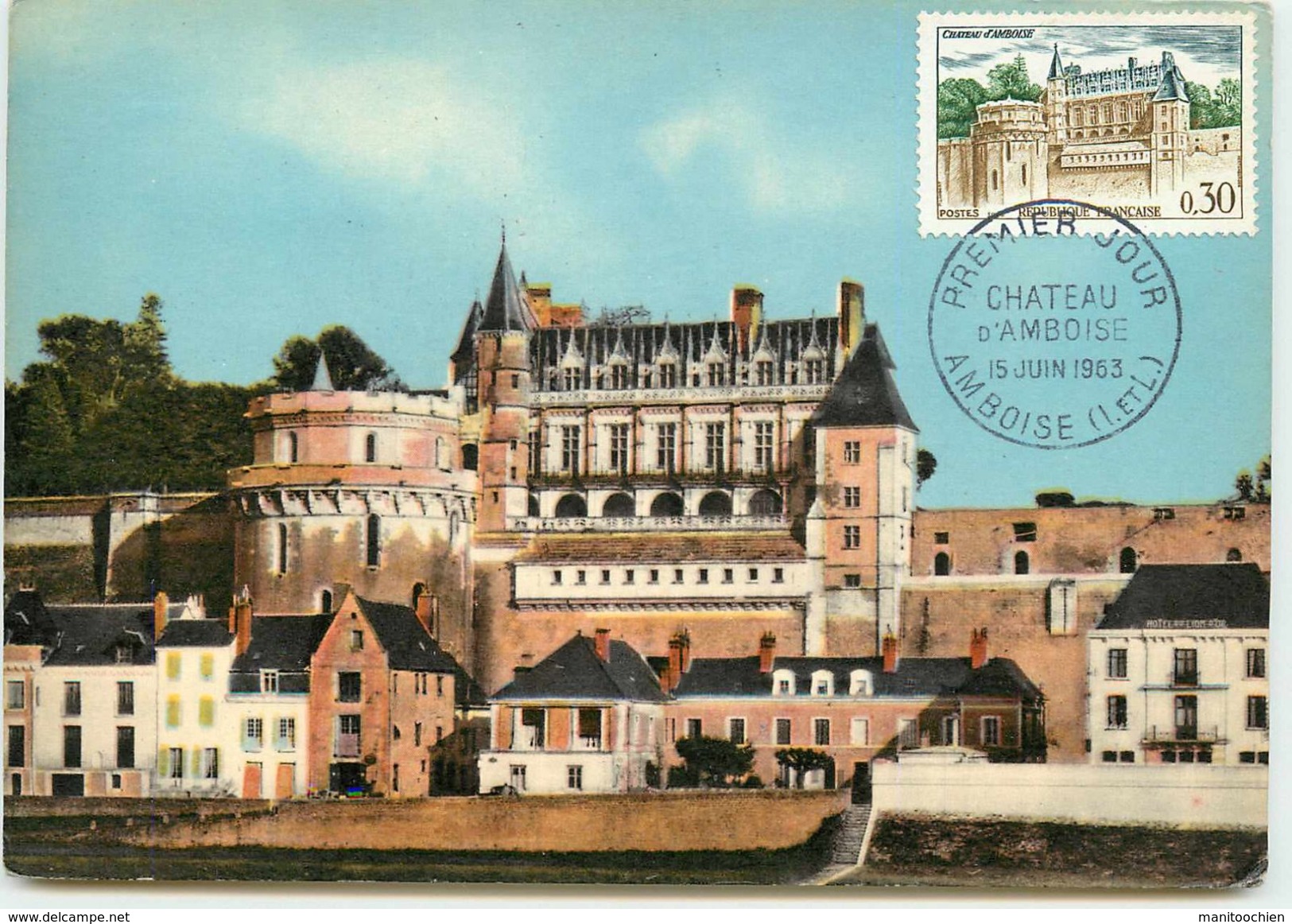 PREMIER JOUR CARTE MAXIMUM CHATEAU D'AMBOISE 1963 - 1960-1969