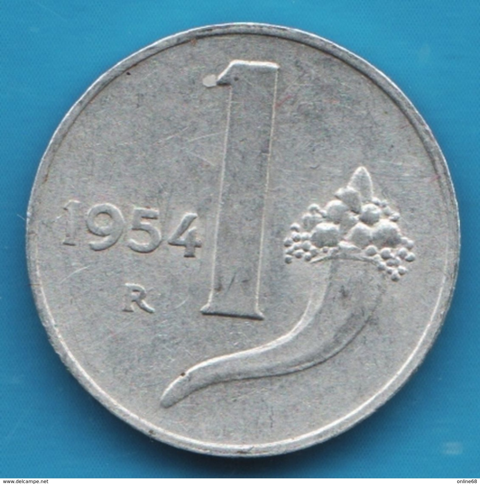 ITALIA 1 LIRE 1954 KM# 91 REPVBBLICA · ITALIANA - 1 Lira