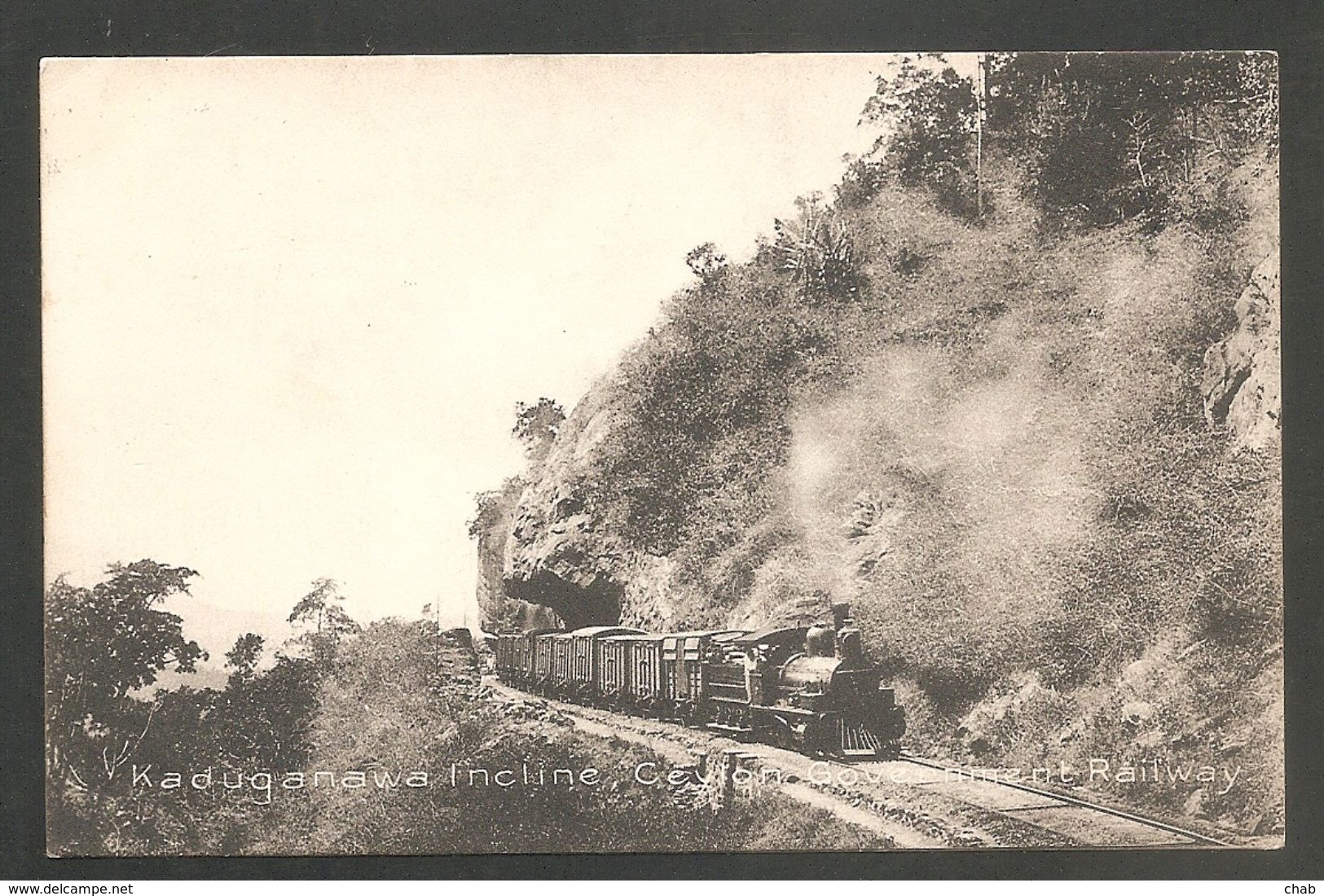 CEYLON - Kaduganawa Incline, Ceylon - Voyagée 1908,Timbre Anglais Ceylon- Cachets COLOMBO Et PNOMPEN, CAMBODGE - TRAIN - Sri Lanka (Ceylon)