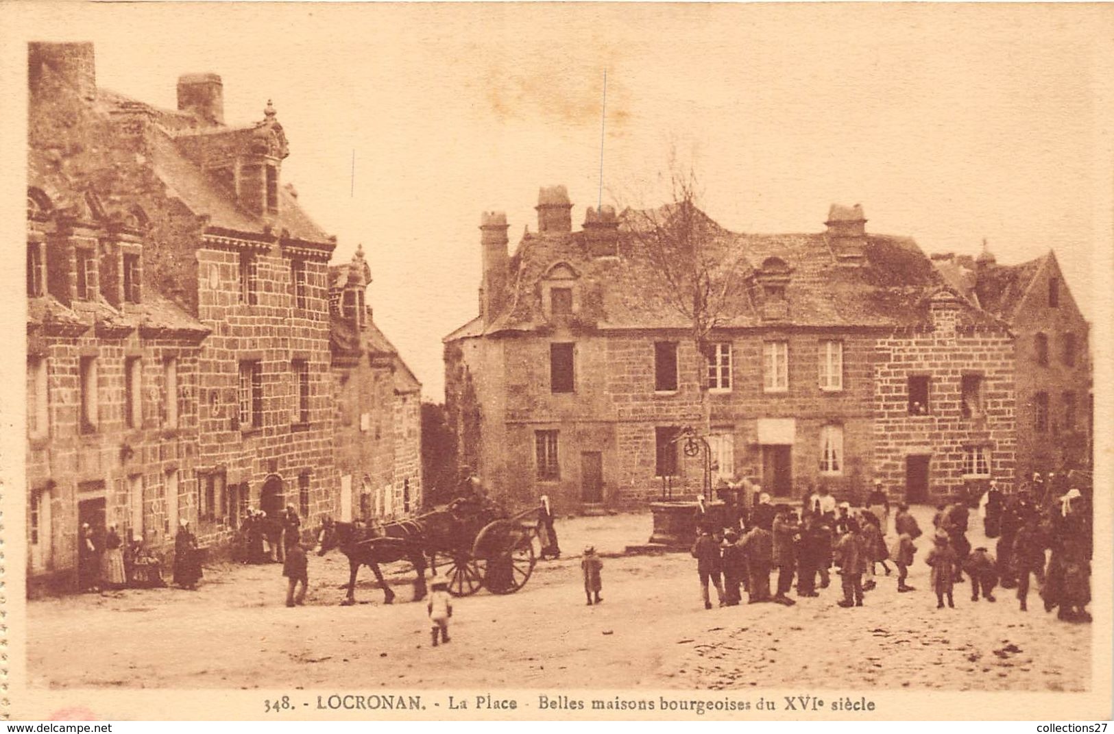 29-LOCRONAN- LA PLACE, BELLE MAISON BOURGEOISES DU XVIe S - Locronan