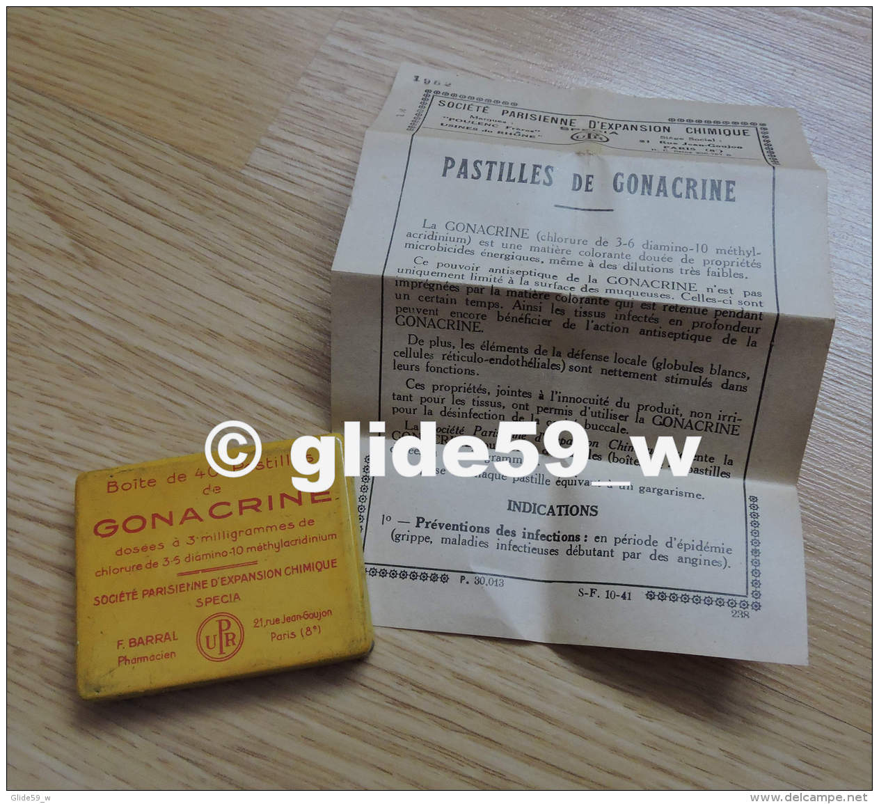 Ancienne Boîte En Métal De "40 Pastilles GONACRINE" (1962) - F. BARRAL, Pharmacien à Paris (boîte Pleine) - Scatole