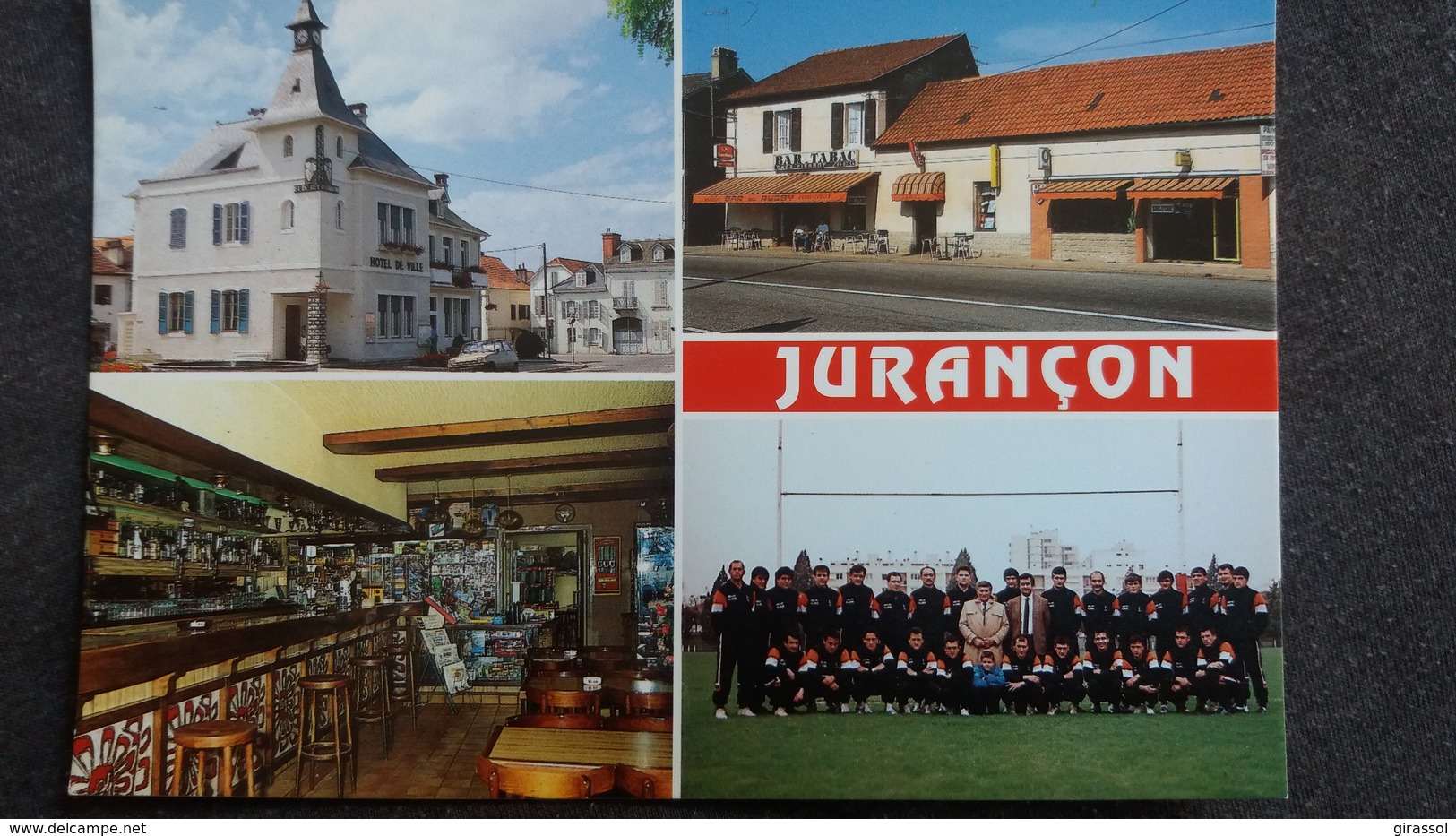 CPSM JURANCON 64 MAIRIE BAR TABAC DU RUGBY EQUIPE DE RUGBY CLUB JURANCONNAIS ED ARTPYR - Jurancon