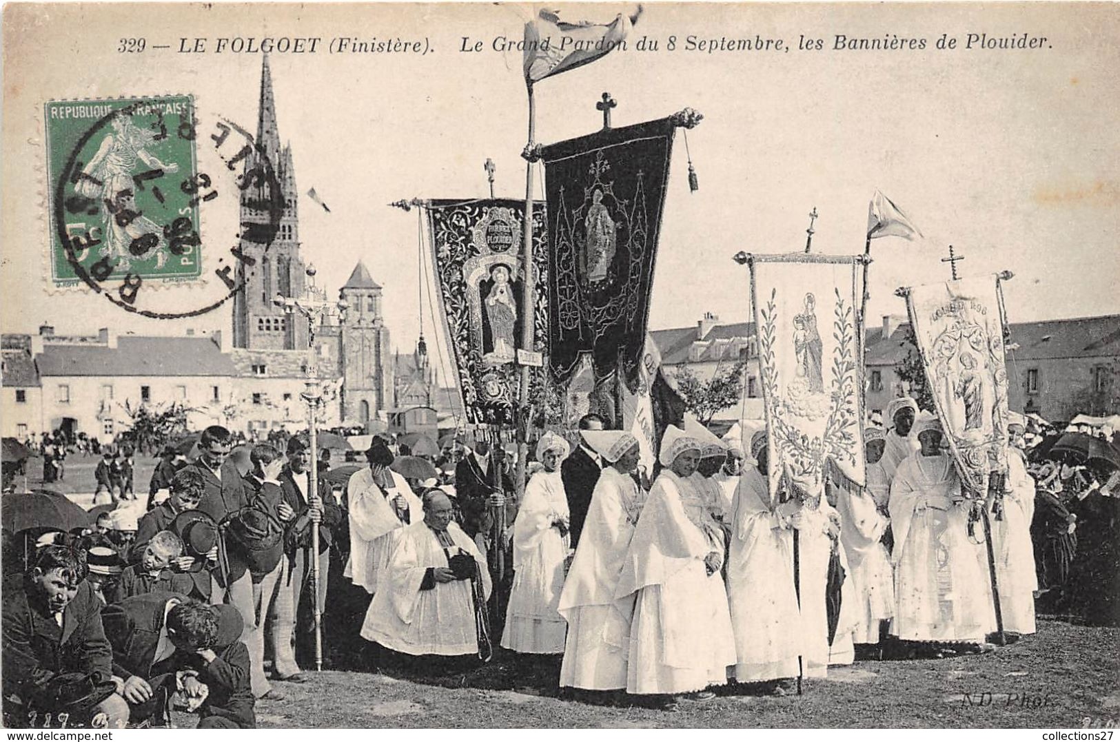 29-LE FOLGOËT- LE GRAND PARDON DU 8 SEPTEMBRE , LES BANNIERES DE PLOUIDER - Le Folgoët