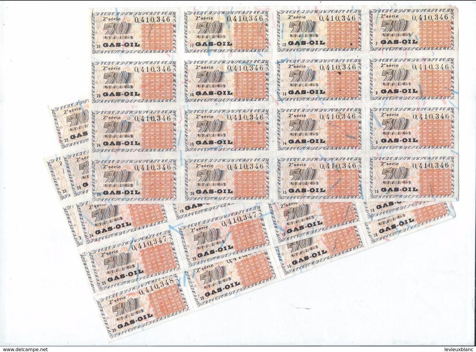 Libération/Tickets De Rationnement/3  Plaques De  Tickets/50 Litres Gas-Oil /Vers 1945-50              OL96 - Documents